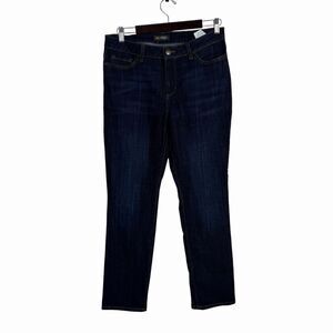 Lee Jeans Regular Fit Women's 12 Straight Leg Mid Rise Dark Wash  Denim Stretch